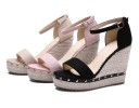 Damesandaler i ruskind med platform 4