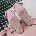 Damesandaler i ruskind med platform 5