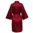 Damesbadjas bride Zijdeachtig zachte lichte badjas met opdruk voor de bruid Striksluiting in de taille van polyester satijn voor trouwvoorbereidingen 2