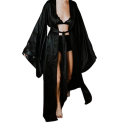 Damesbadjas Licht comfortabele badjas van polyester Striksluiting rond de taille Elegante huisbadjas voor vrouwen Zachte en luchtige stof 1