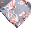 Damesbadjas met vogelmotief Licht elegante badjas van 100% zijde met strik in de taille Zachte vloeiende stof voor thuiscomfort en ontspanning 6