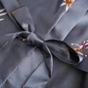 Damesbadjas met vogelmotief Licht elegante badjas van 100% zijde met strik in de taille Zachte vloeiende stof voor thuiscomfort 3