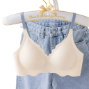 Damesbh met gladde cups en golfrand nylon elastaan zonder beugels met dunne bandjes voor dagelijks gebruik 6