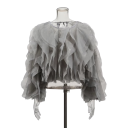 Damesblouse lange mouw Elegante blouse met ruffles Striksluiting achter de nek Katoen Polyester Stijlvolle mode top voor dagelijks gebruik 9