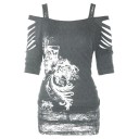 Damesblouse met decoratieve perforaties 5