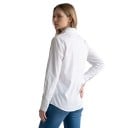 Damesblouse met lange mouwen asymmetrisch wikkeldetail dubbele kraag ruches in de taille en schuin onderpand 7