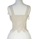 Damescorset Schouderbandjes Voorzijde Vetersluiting O-Hals Strik Effen Polyester Elegante Onderkleding 3