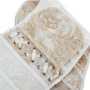 Damescorset zonder schouderbanden Beige met patronen V-hals Lacing aan de achterkant Polyester Elegante aansluitende top 6