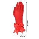 Dameshandschoenen met vingers kort met strik en kant 28,5x8,5 cm ademende witte sociale handschoenen voor feestelijke gelegenheden 6