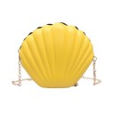 Dameshandtas in de vorm van een schelp 19 x 7 x 18 cm Glanzend plastic oppervlak Lange ketting schouderriem Decoratieve parel 8