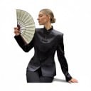 Damesjack met staander Decoratieve knoopsluiting Zakken Polyester Oosterse stijl Voor op kantoor en sociale evenementen 5