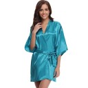 Damesjas van imitatiezijde Lichte elegante jas met strik in de taille van een koord Fijne polyester voor comfortabel gebruik thuis en ontspanning 14