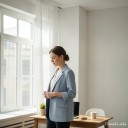 Damesjasje Rechte Snit Revers Zakken met Revers Oprolbare Mouwen Voering Polyester Katoen en Nylon Voor op kantoor en vergaderingen 10