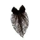 Dameskant strik voor in het haar 14 × 30 cm Lange tule lint Elegante trouwaccessoire 1 stuk 6