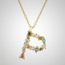 Damesketting met alfabetletters P