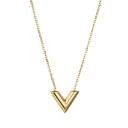 Damesketting met de letter V goud