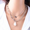 Damesketting met parel en hart 2