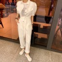 Dameskjortejumpsuit med bindebånd 3