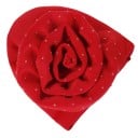 Damesmuts in de vorm van een turban met grote stoffen roos en kleine kralen Elegante hoofdbedekking van katoen Universele maat 8