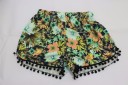 Damesommer shorts med blomster 1