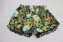 Damesommer shorts med blomster 2
