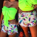 Damesommer shorts med fjer 2