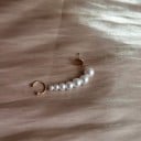 Damesoorbel met parels in gouden kleur Puzette met ronde metalen versiering Boog van parels in verschillende maten Open ring Sieradenmetaal 6