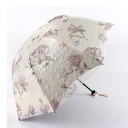 Damesparaplu met bloemen T1414 5