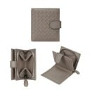 Damesportemonnee van echt leer met gevlochten patroon Sluiting met leren lus en ritsvak Elegante accessoire voor in de handtas 12