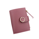 Damesportemonnee van leer met wieltje 12x9,5x2 cm, elegant en praktisch met 6 kaartvakken, transparant vak, vakje voor munten en bankbiljetten 7