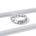 Damesring met bloemen D1237 3