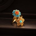 Damesring met bloemen D1681 5