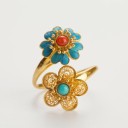Damesring met bloemen D1681 6