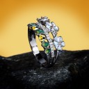 Damesring met bloemen D2282 3