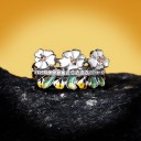 Damesring met bloemen D2282 4