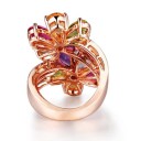 Damesring met bloemen D2917 4