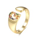 Damesring met een alfabetletter D2441 13