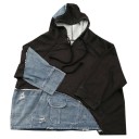 Damessweatshirt met denim inzetstuk 3