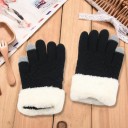 Damestrikkede handsker med pels J2393 1