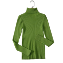 Damestrikket sweater med høj hals lavet af bomuld og polyester Enfarvet elegant sweater med lange ærmer Universel størrelse til efterår og vinter 20