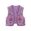 Damesvest met bloemenpatroon V148 3