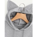 Damesweatshirt med katteprint J2328 6