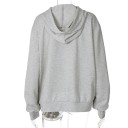 Damesweatshirt med sommerfugl, grå P2457 2