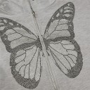 Damesweatshirt med sommerfugl, grå P2457 3