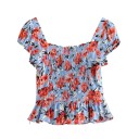 Dametop med blomsterprint 1