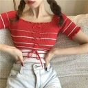 Dametop med off-shoulder-motiv A799 2