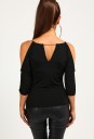 Dametop med off-shoulder, sort 5
