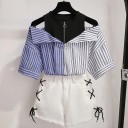 Dametop og denimshorts B1194 4