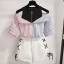 Dametop og denimshorts B1194 5