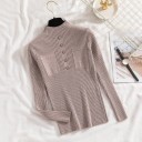Dameturtleneck med knapper og lommer 11